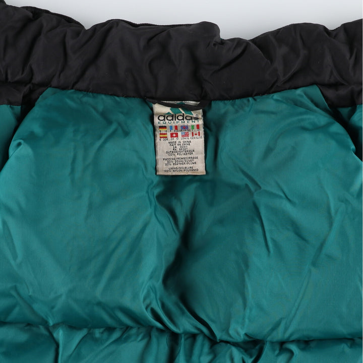 Vintage 90'S adidas EQUIPMENT down parka, men's size XL polyester black type Vintage Second Hand