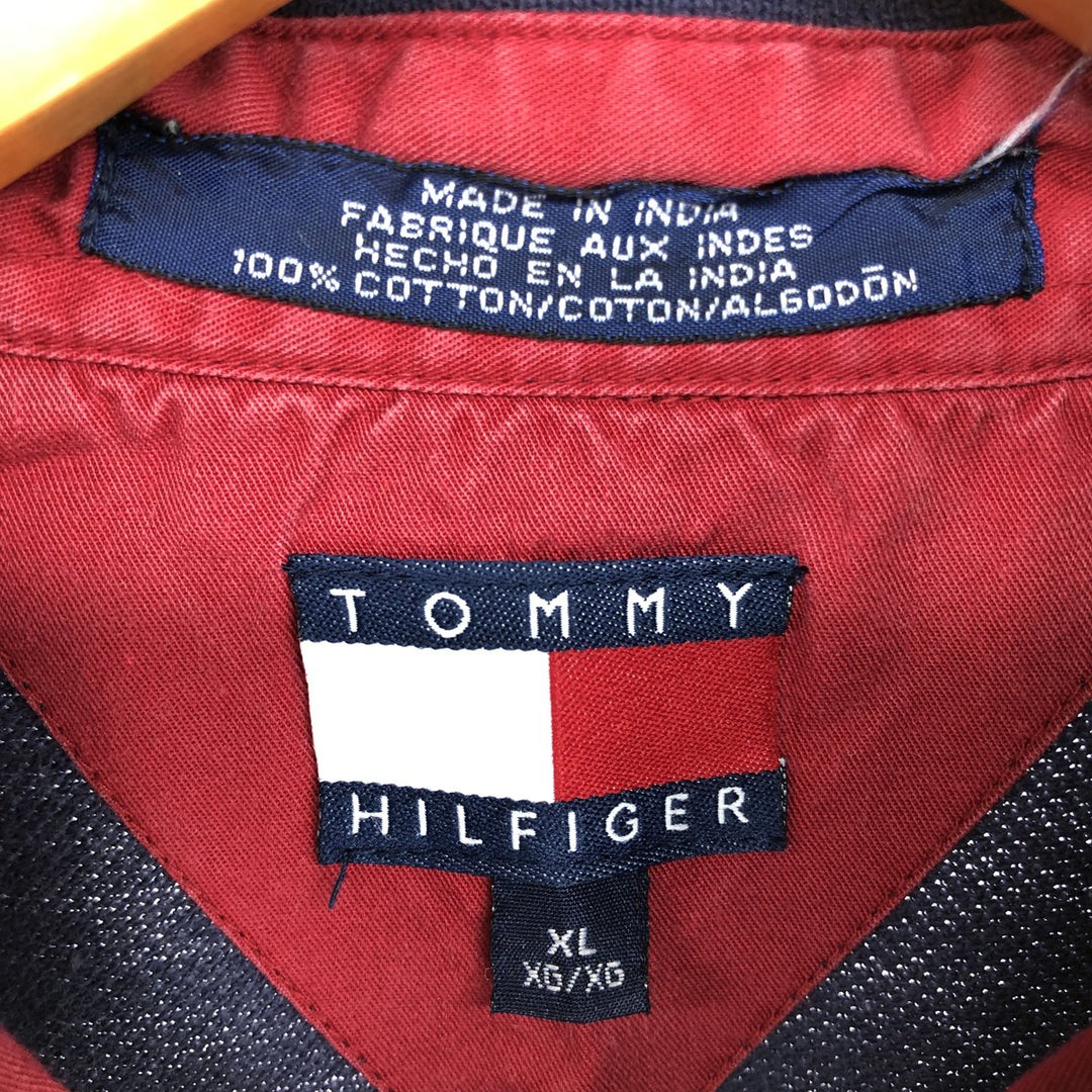 90'S Tommy Hilfiger TOMMY HILFIGER short sleeve multi-border polo shirt men's XL size vintage /eaa466622