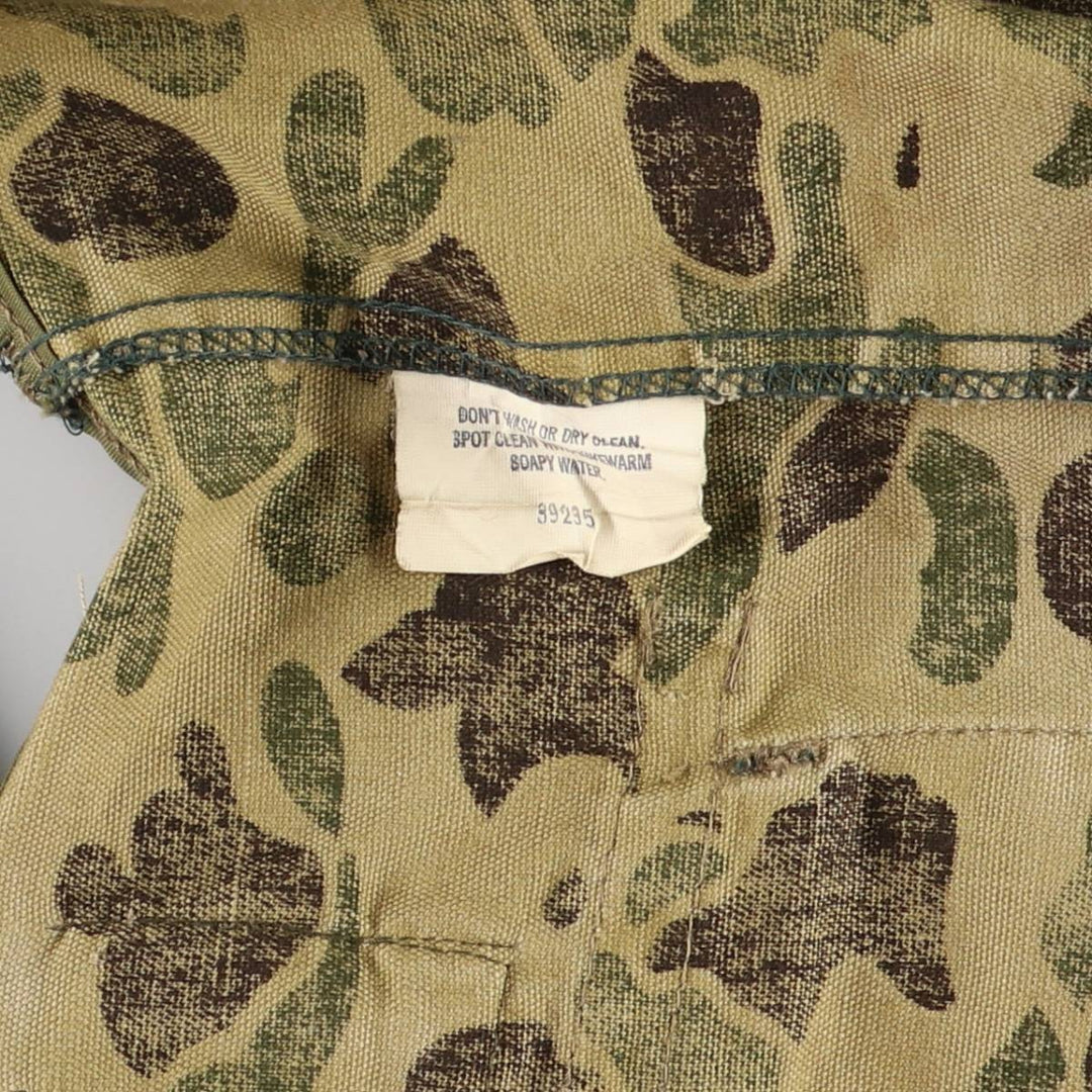 60s-70'S Black Sheep Camouflage Pattern Duck Hunter Camo Hunting Vest, Men's Size L (Equivalent), Vintage unclear Khaki type Vintage Second Hand