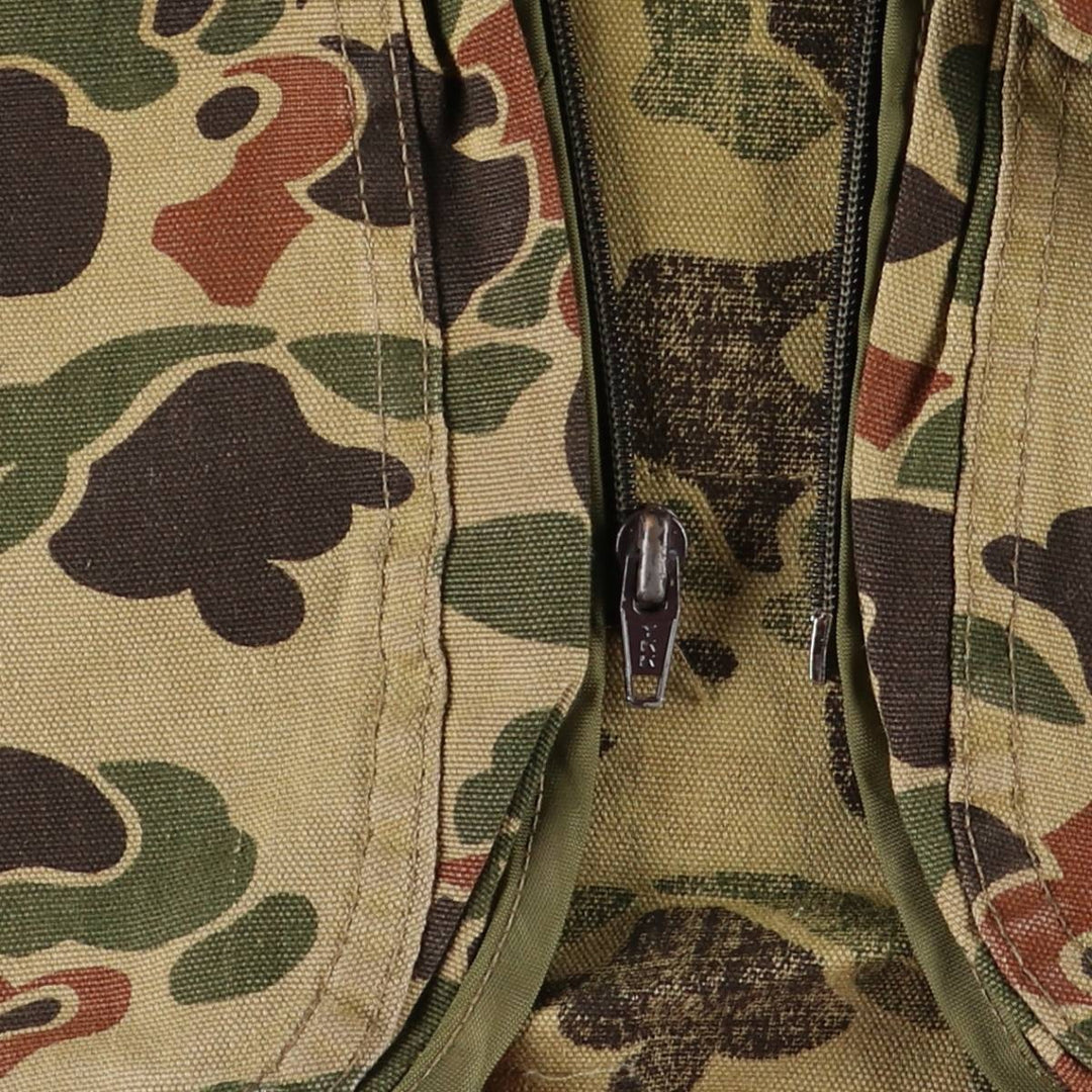 60s-70'S Black Sheep Camouflage Pattern Duck Hunter Camo Hunting Vest, Men's Size L (Equivalent), Vintage unclear Khaki type Vintage Second Hand