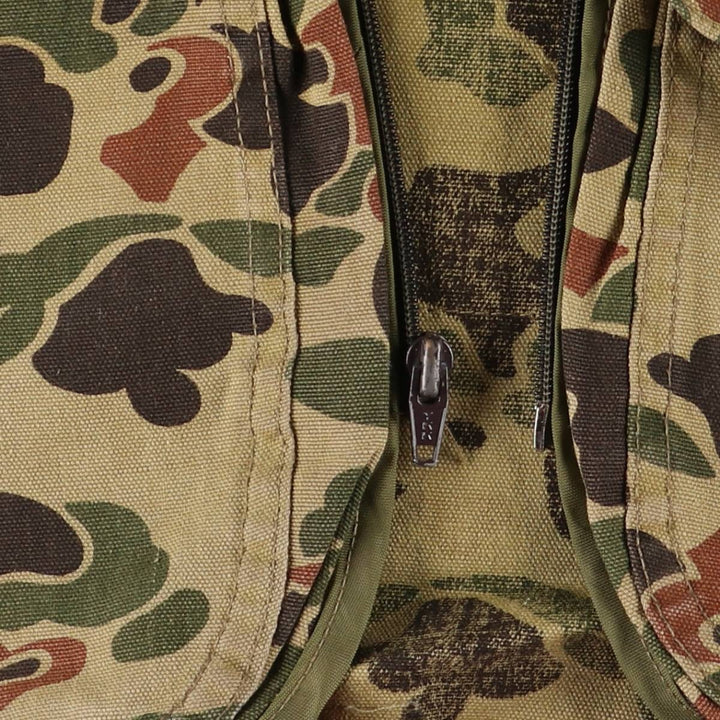 60s-70'S Black Sheep Camouflage Pattern Duck Hunter Camo Hunting Vest, Men's Size L (Equivalent), Vintage unclear Khaki type Vintage Second Hand