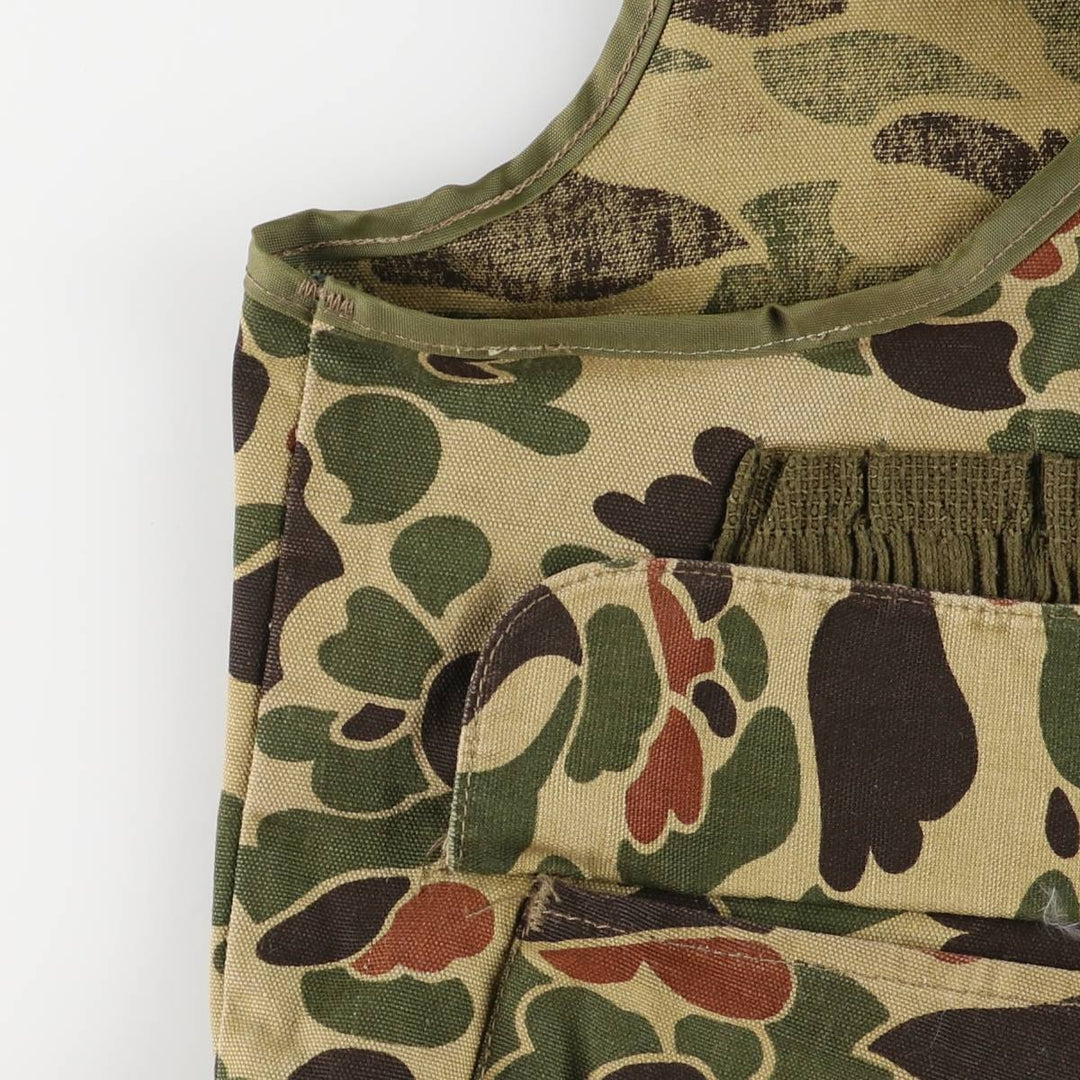 60s-70'S Black Sheep Camouflage Pattern Duck Hunter Camo Hunting Vest, Men's Size L (Equivalent), Vintage unclear Khaki type Vintage Second Hand