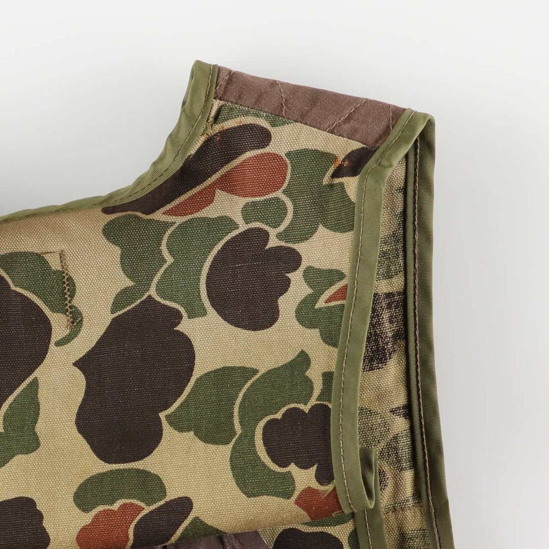 60s-70'S Black Sheep Camouflage Pattern Duck Hunter Camo Hunting Vest, Men's Size L (Equivalent), Vintage unclear Khaki type Vintage Second Hand