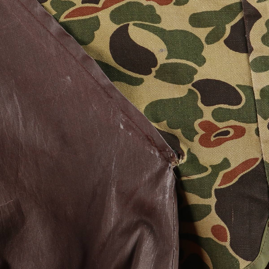 60s-70'S Black Sheep Camouflage Pattern Duck Hunter Camo Hunting Vest, Men's Size L (Equivalent), Vintage unclear Khaki type Vintage Second Hand