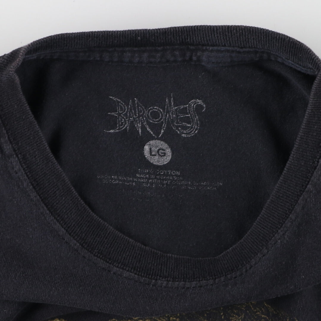 BARONESS Band T-shirt, Men's L size cotton black type Vintage Second Hand