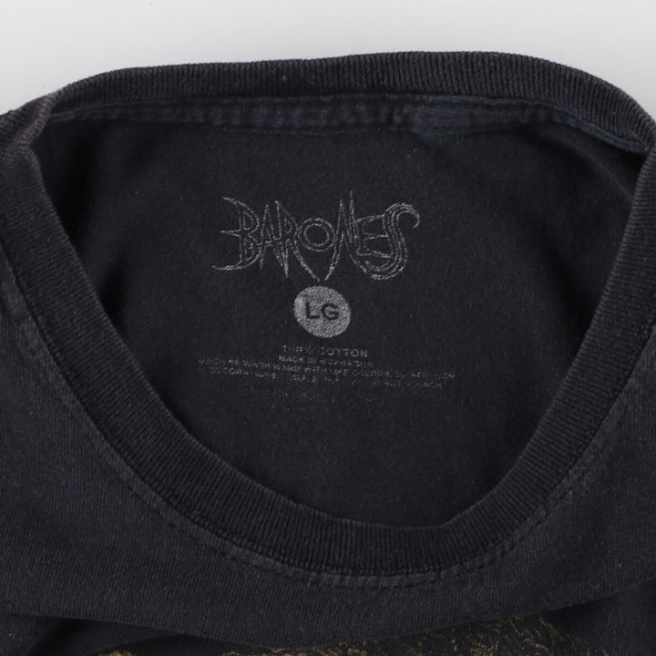 BARONESS Band T-shirt, Men's L size cotton black type Vintage Second Hand