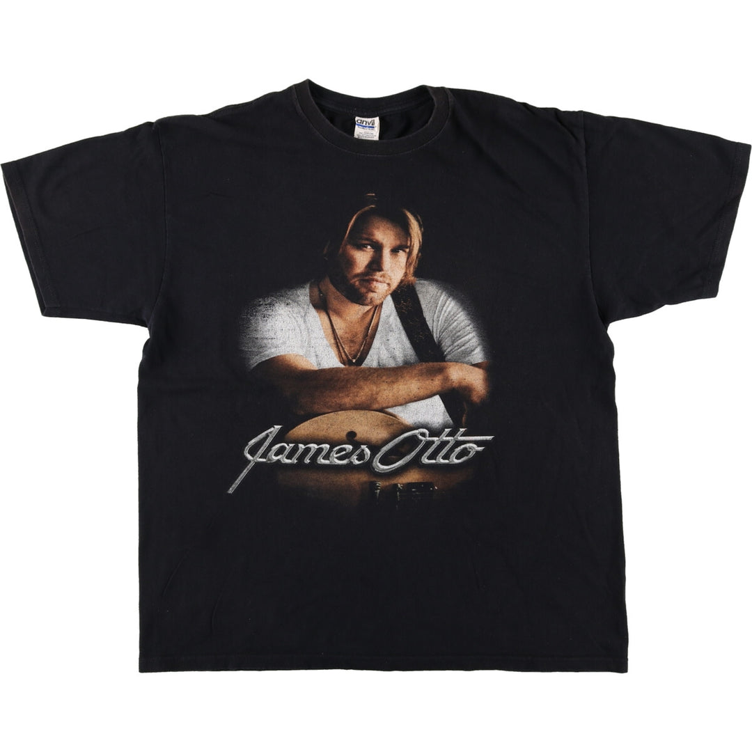 Anvil James Otto Band T-shirt, Men's XL size cotton black type Vintage Second Hand