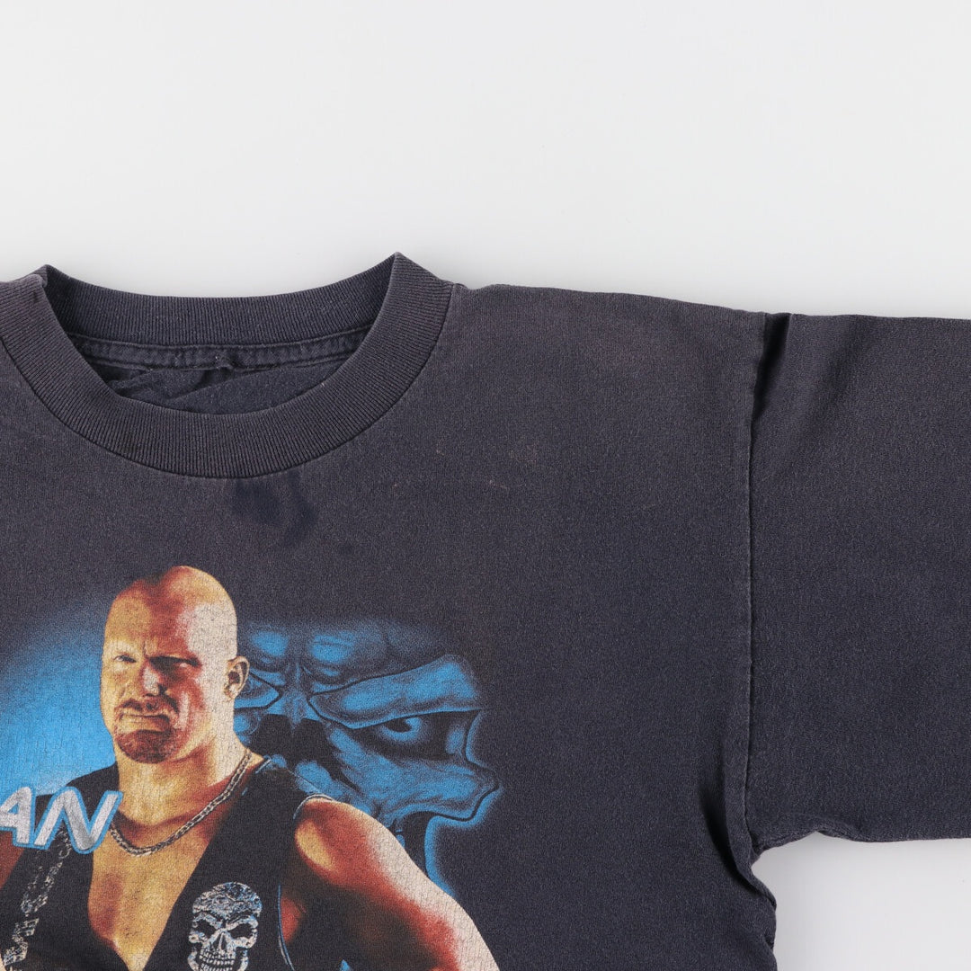 WWF STONE COLD Stone Cold Steve Austin sports print T-shirt men's M size vintage /eaa466694