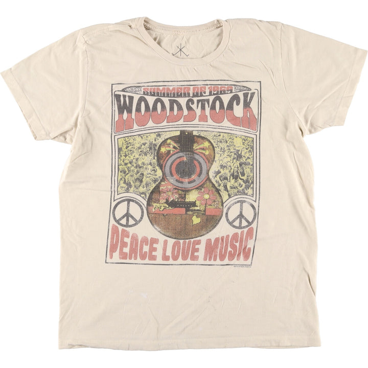 LIFE WOODSTOCK Woodstock Festival Band T-Shirt, Made in Haiti, Men's L size /eaa466696