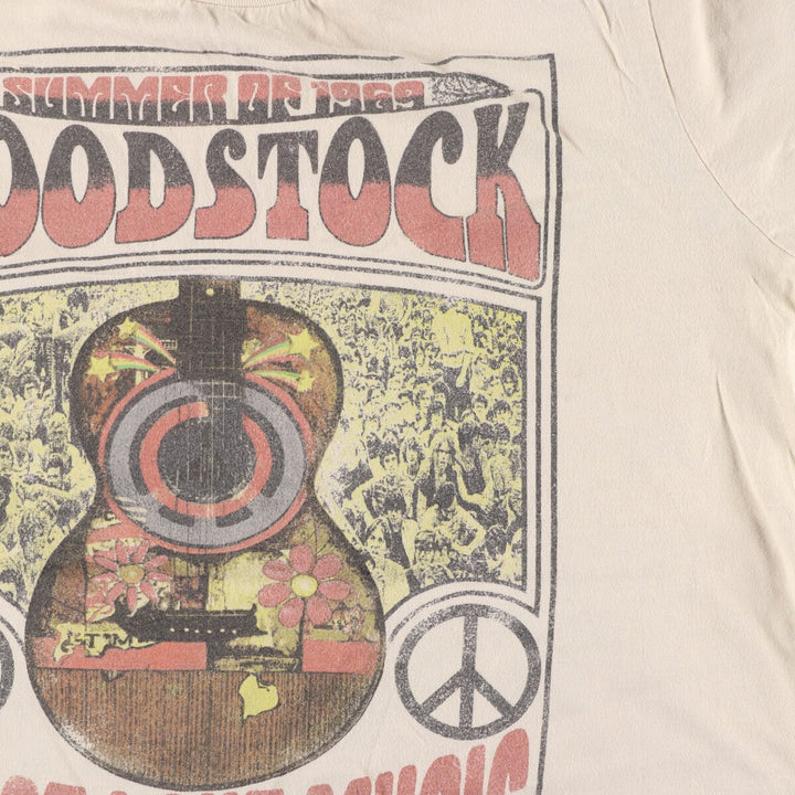 LIFE WOODSTOCK Woodstock Festival Band T-Shirt, Made in Haiti, Men's L size /eaa466696