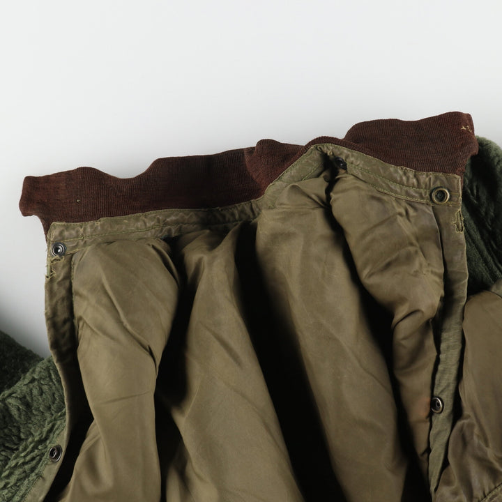 1960'S Canadian Military Boa Liner Jacket, Large, Men's Size L, Vintage unclear Khaki type sage green Vintage Second Hand