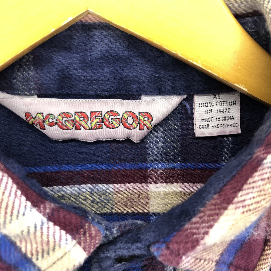 McGREGOR Long Sleeve Heavy Flannel Check Shirt Men's XL / eaa466767