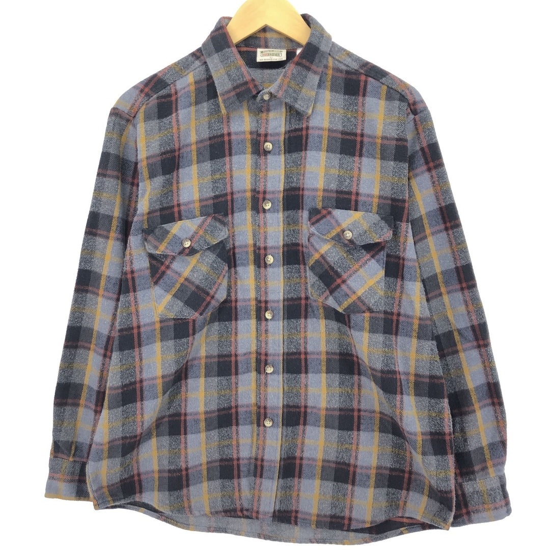 90'S Five Brother Long Sleeve Heavy Flannel Check Shirt Men's L Size Vintage /eaa466771