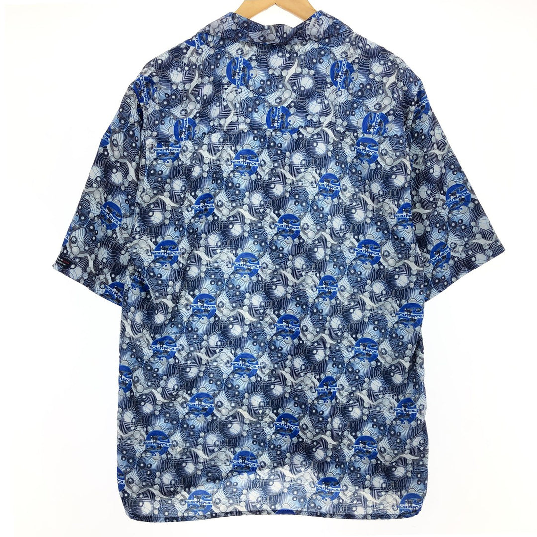 SOUTHPOLE all-over print short-sleeve open-collar poly shirt, men's size M /eaa466802