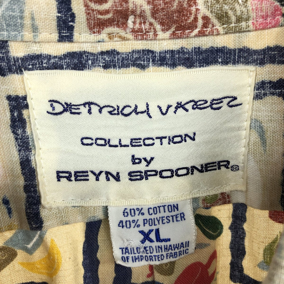 Reyn Spooner DIETRICH VAREZ COLLECTION All-over Print Pullover Button-Down Hawaiian Aloha Shirt Made in Hawaii Men's XL /eaa466817