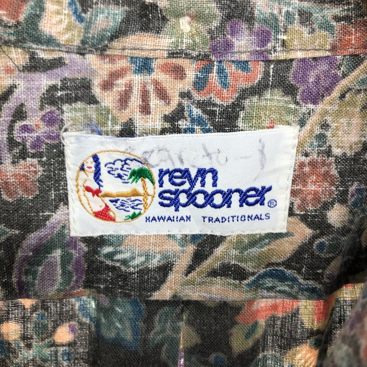 90'S Reyn Spooner Swimsuit Tag Bikini Tag Botanical Pattern Pullover Hawaiian Aloha Shirt Men's L Vintage /eaa466822