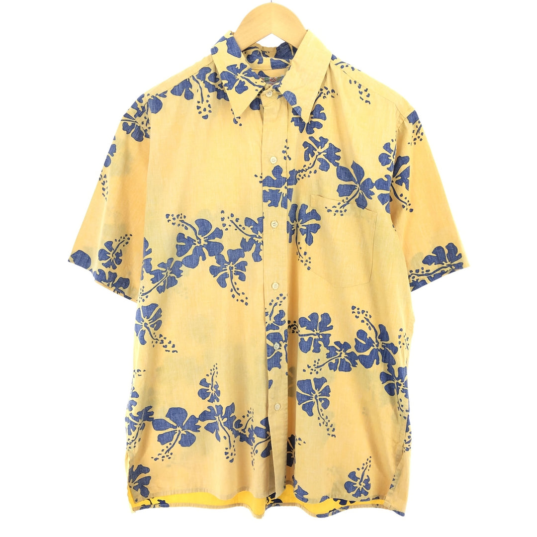 Reyn Spooner COMMEMORATIVE CLASSICS All-over Hibiscus Pattern Hawaiian Aloha Shirt Made in Hawaii Men's L /eaa466843