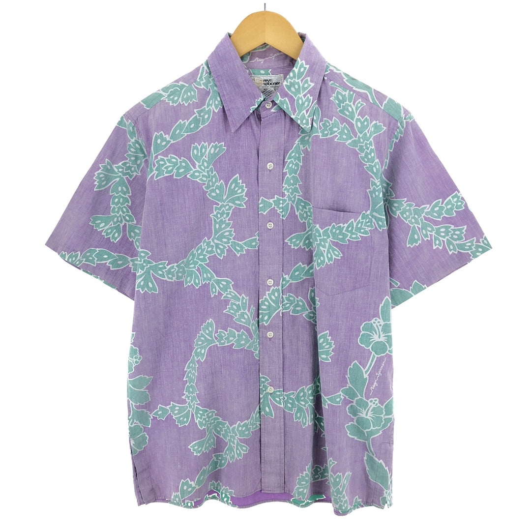 70'S Reyn Spooner Gold Tag Nipple Tag All-Over Hibiscus Pattern Hawaiian Aloha Shirt Men's M Vintage /eaa466853