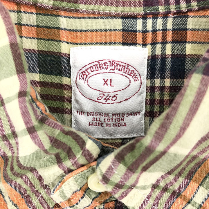 Brooks Brothers Short Sleeve Button Down Check Shirt Men's XL / eaa466861