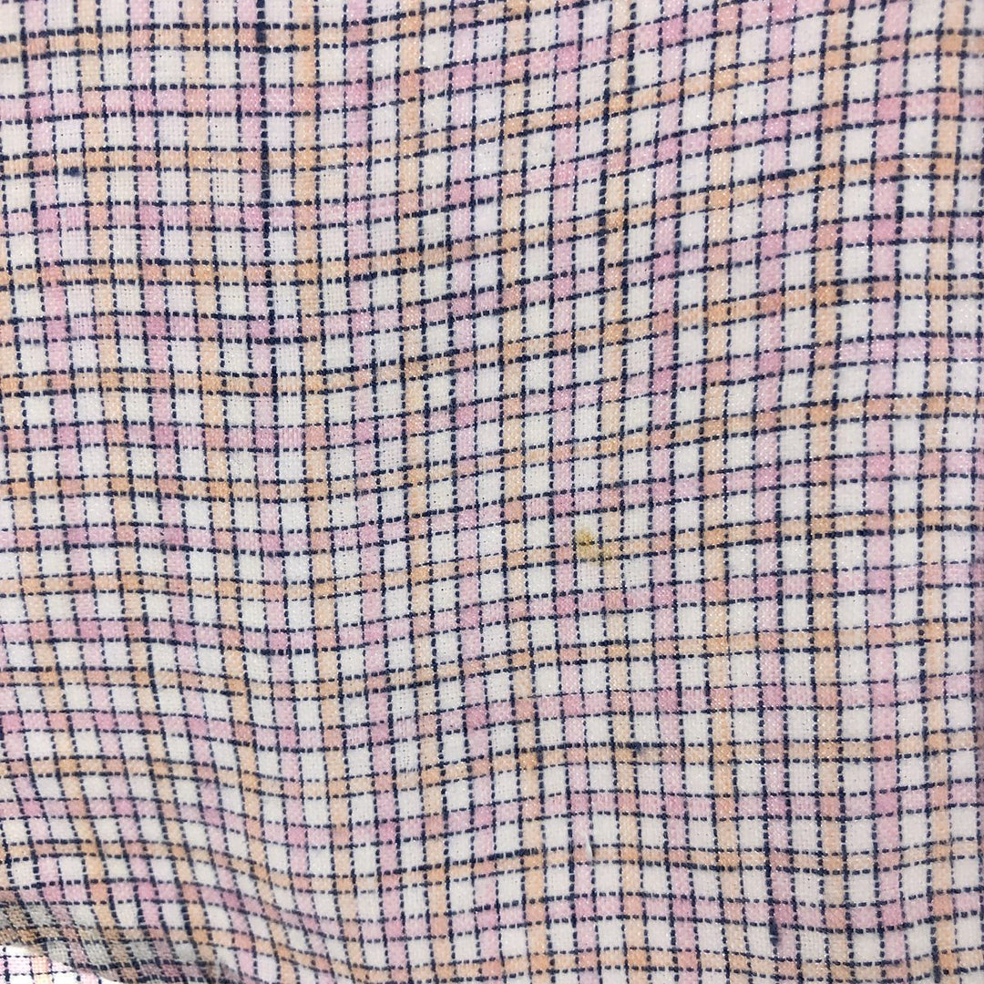 Brooks Brothers Check Pattern Short Sleeve Linen Button Down Shirt Men's M / eaa466862