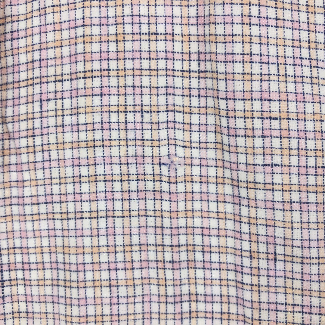 Brooks Brothers Check Pattern Short Sleeve Linen Button Down Shirt Men's M / eaa466862