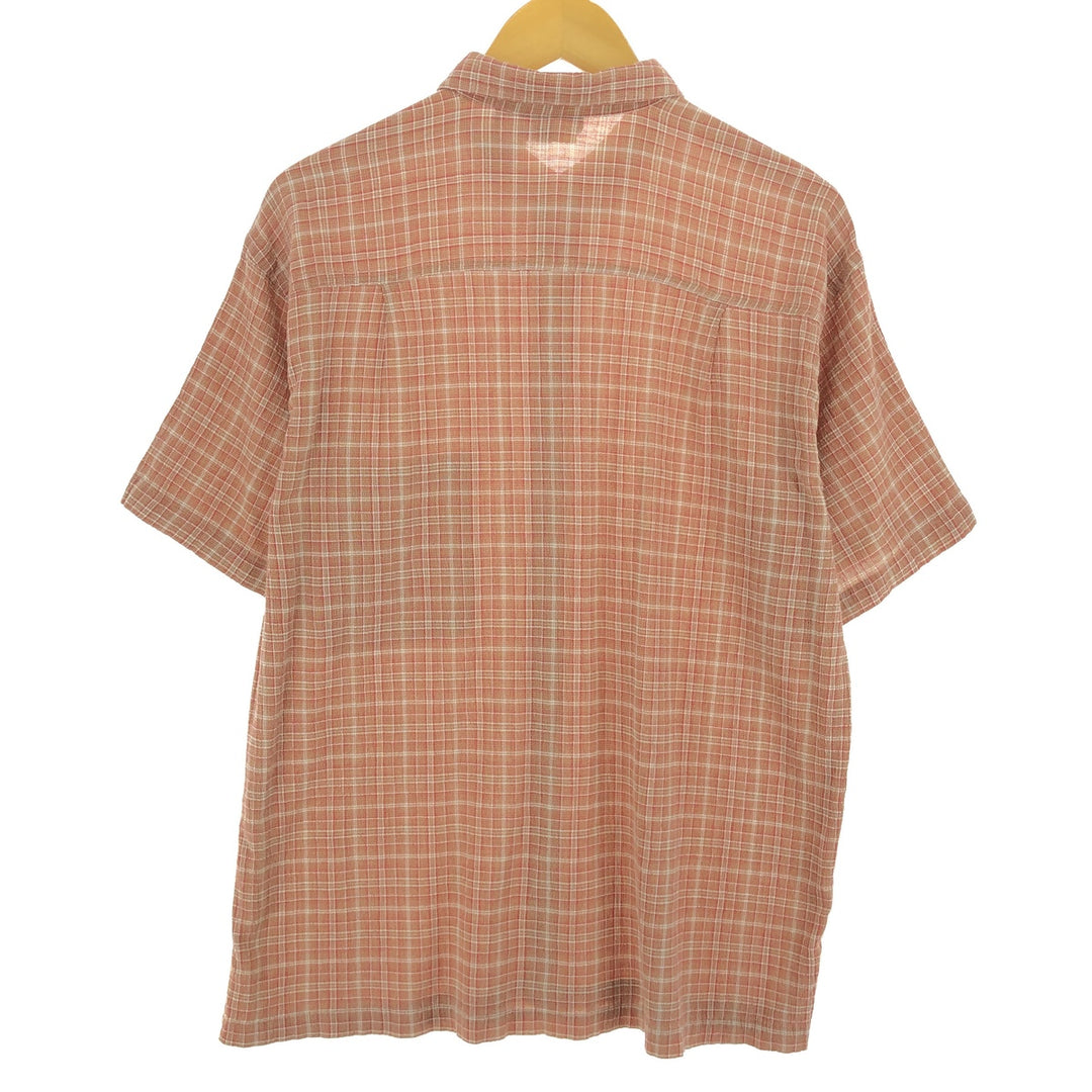 Patagonia ORGANIC COTTON crepe short sleeve cotton check shirt, men's size L / eaa466864