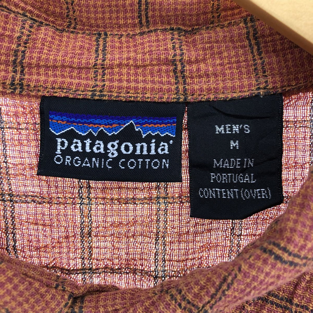 Patagonia ORGANIC COTTON crepe short sleeve cotton check shirt, men's size M / eaa466867