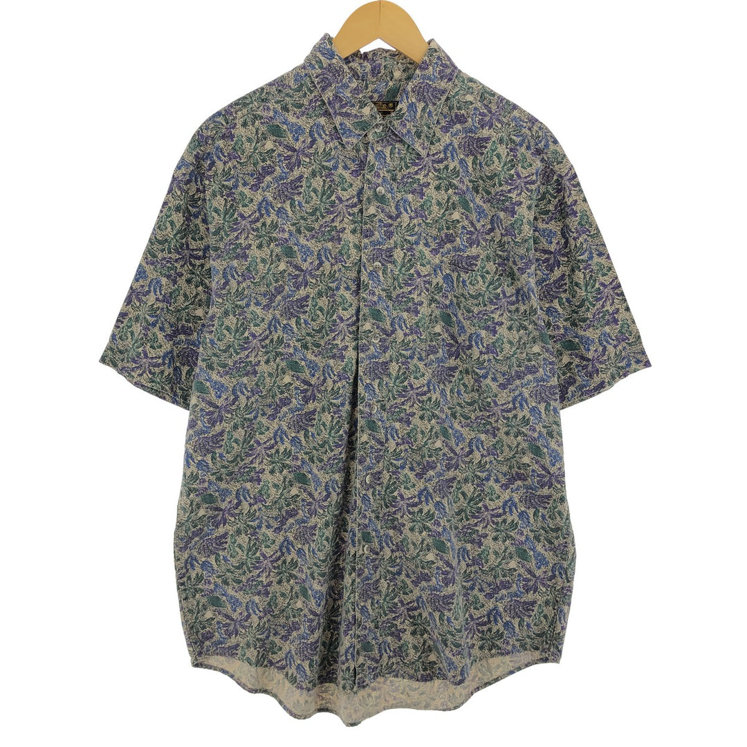 90'S Eddie Bauer all-over print short-sleeve cotton shirt, men's size L, vintage / eaa466871