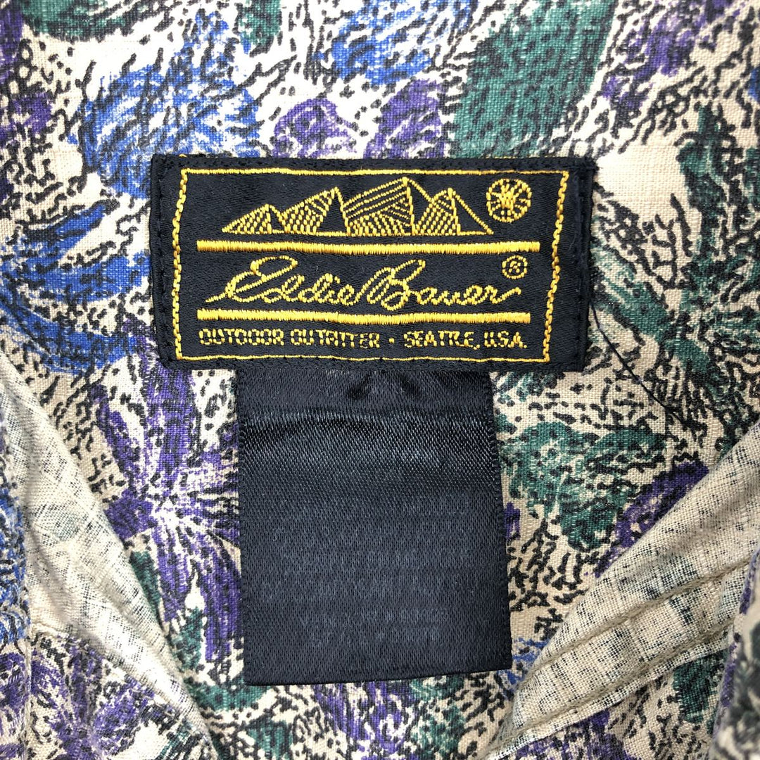 90'S Eddie Bauer all-over print short-sleeve cotton shirt, men's size L, vintage / eaa466871