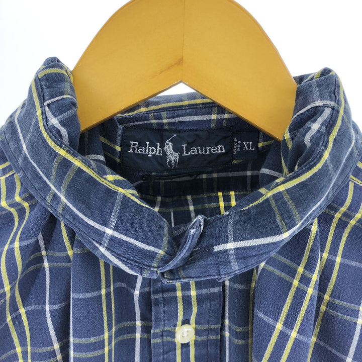 Ralph Lauren BLAIRE short sleeve button down check shirt men's XL size / eaa466878