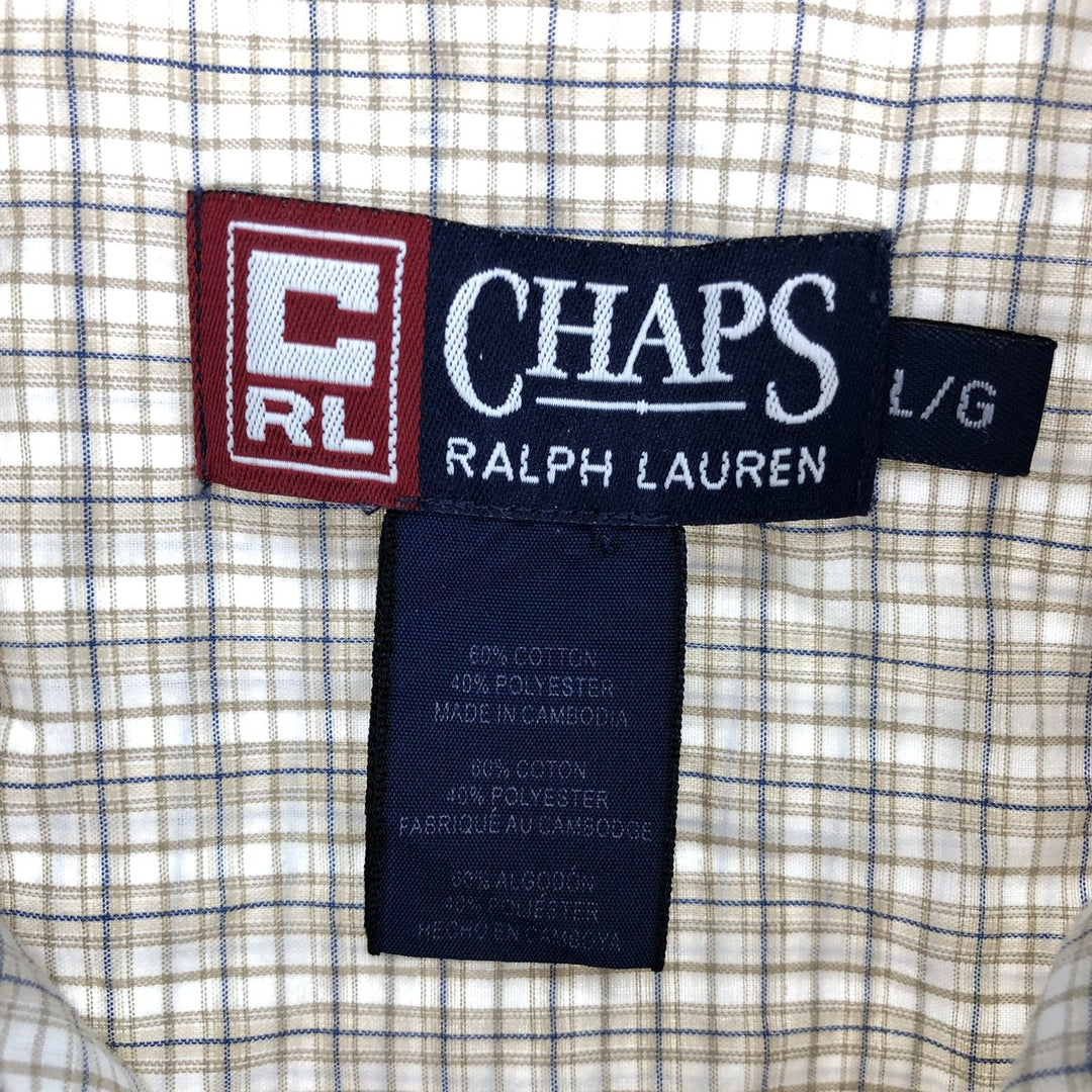 90'S Ralph Lauren CHAPS short sleeve button down check shirt men's size L vintage /eaa466879