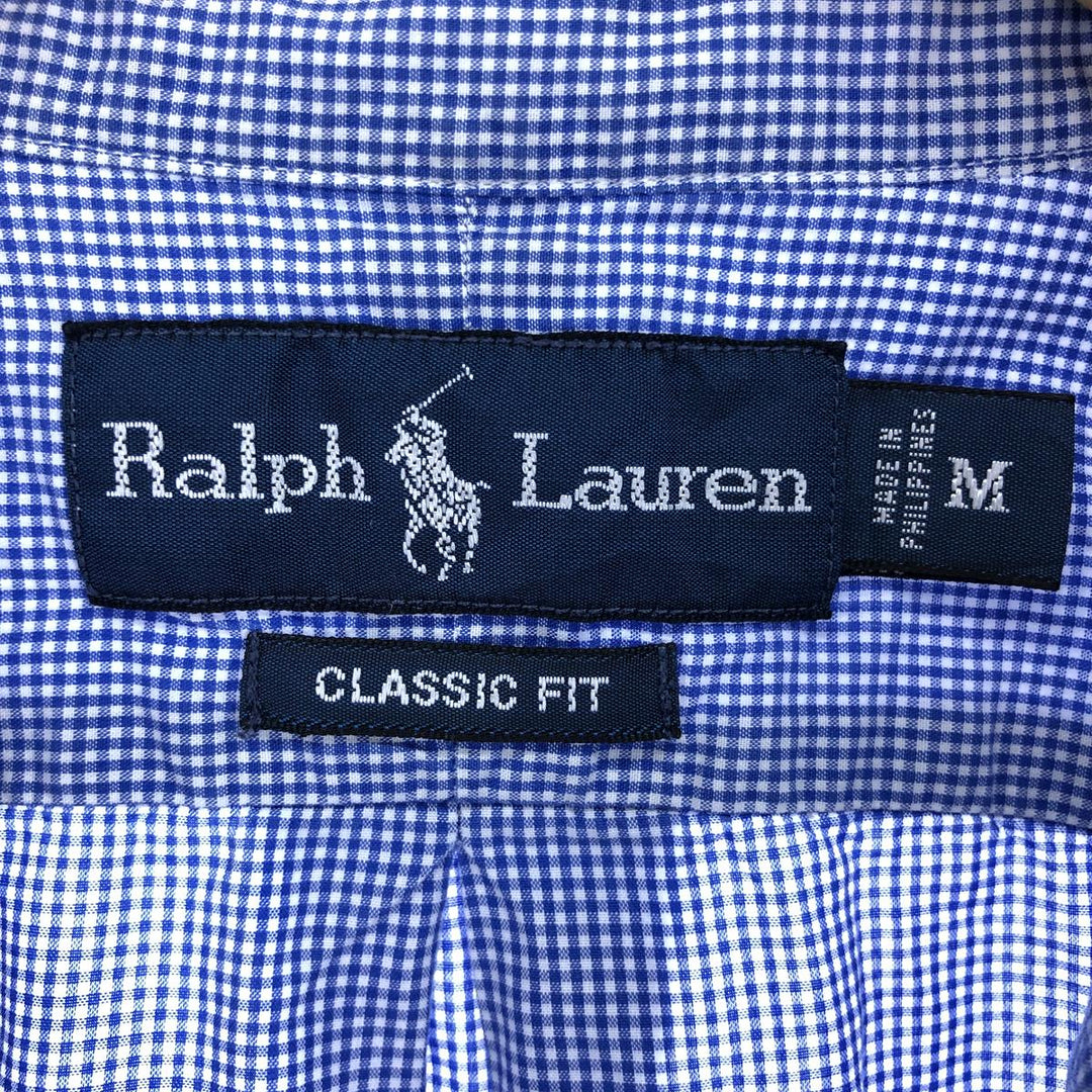 Ralph Lauren Classic Fit Gingham Check Short Sleeve Button Down Check Shirt Men's M Size Vintage / eaa466880