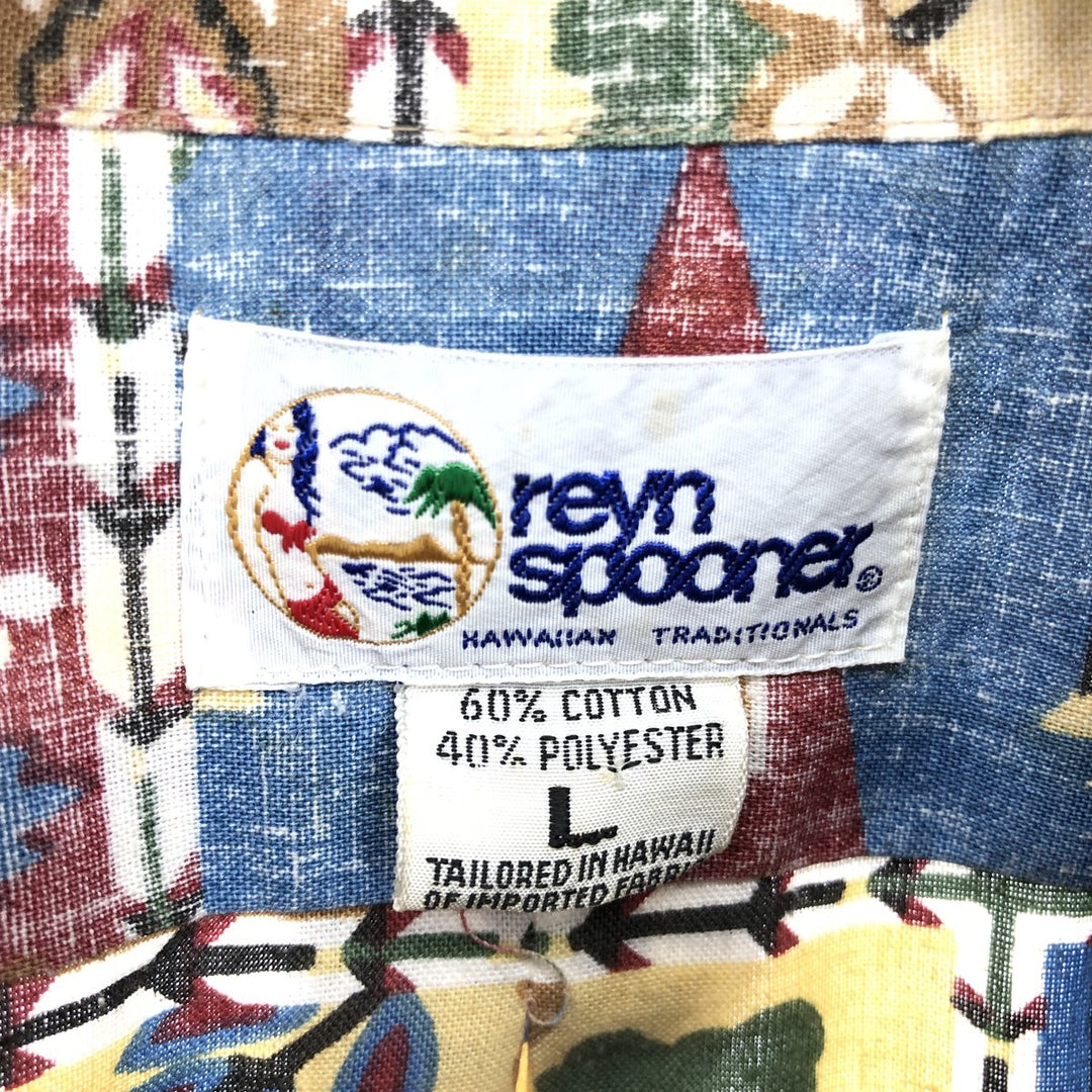 90'S Reyn Spooner swimsuit tag, bikini tag, all-over print, Hawaiian aloha shirt, made in Hawaii, men's size L, vintage /eaa466931