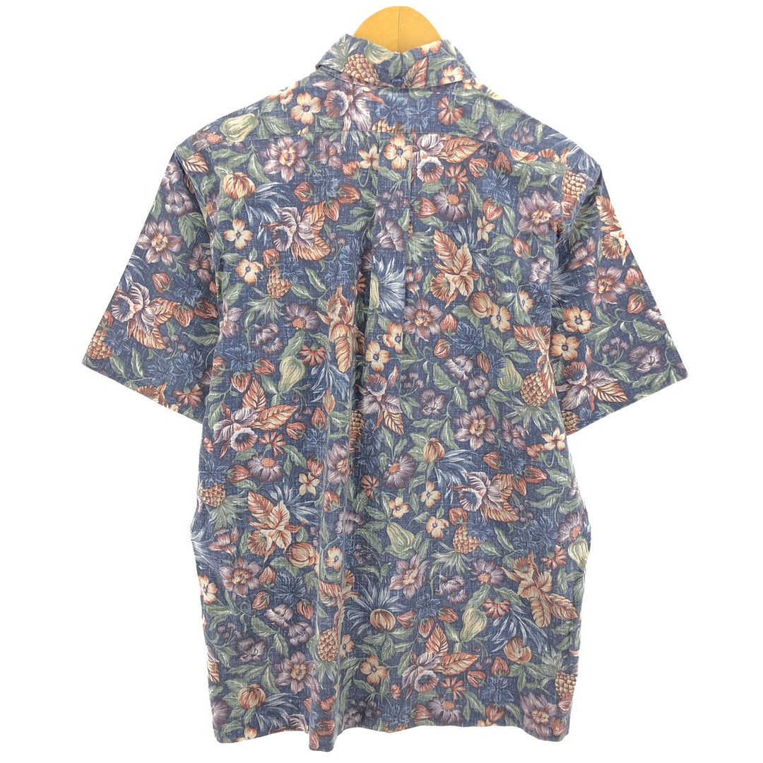 90'S Reyn Spooner Swimsuit Tag Bikini Tag All-Over Botanical Pattern Button-Down Aloha Shirt Made in Hawaii Men's M Size /eaa466933