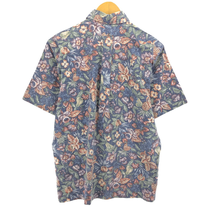 90'S Reyn Spooner Swimsuit Tag Bikini Tag All-Over Botanical Pattern Button-Down Aloha Shirt Made in Hawaii Men's M Size /eaa466933