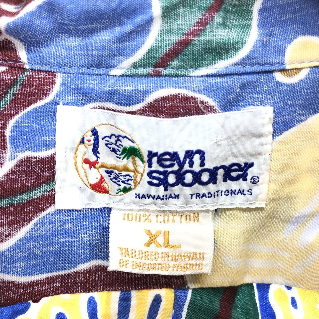 90'S Reyn Spooner swimsuit tag, bikini tag, all-over fish print, Hawaiian aloha shirt, made in Hawaii, men's XL size, vintage /eaa466934