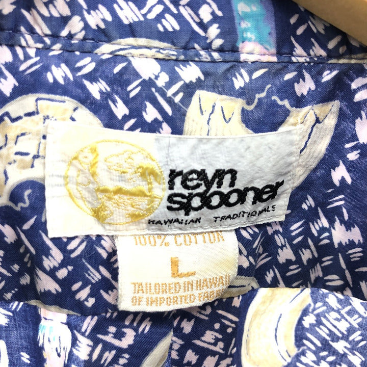 80'S Reyn Spooner Gold Tag Nude Tag All-Over Print Hawaiian Aloha Shirt Made in Hawaii Men's L Size Vintage/eaa466936