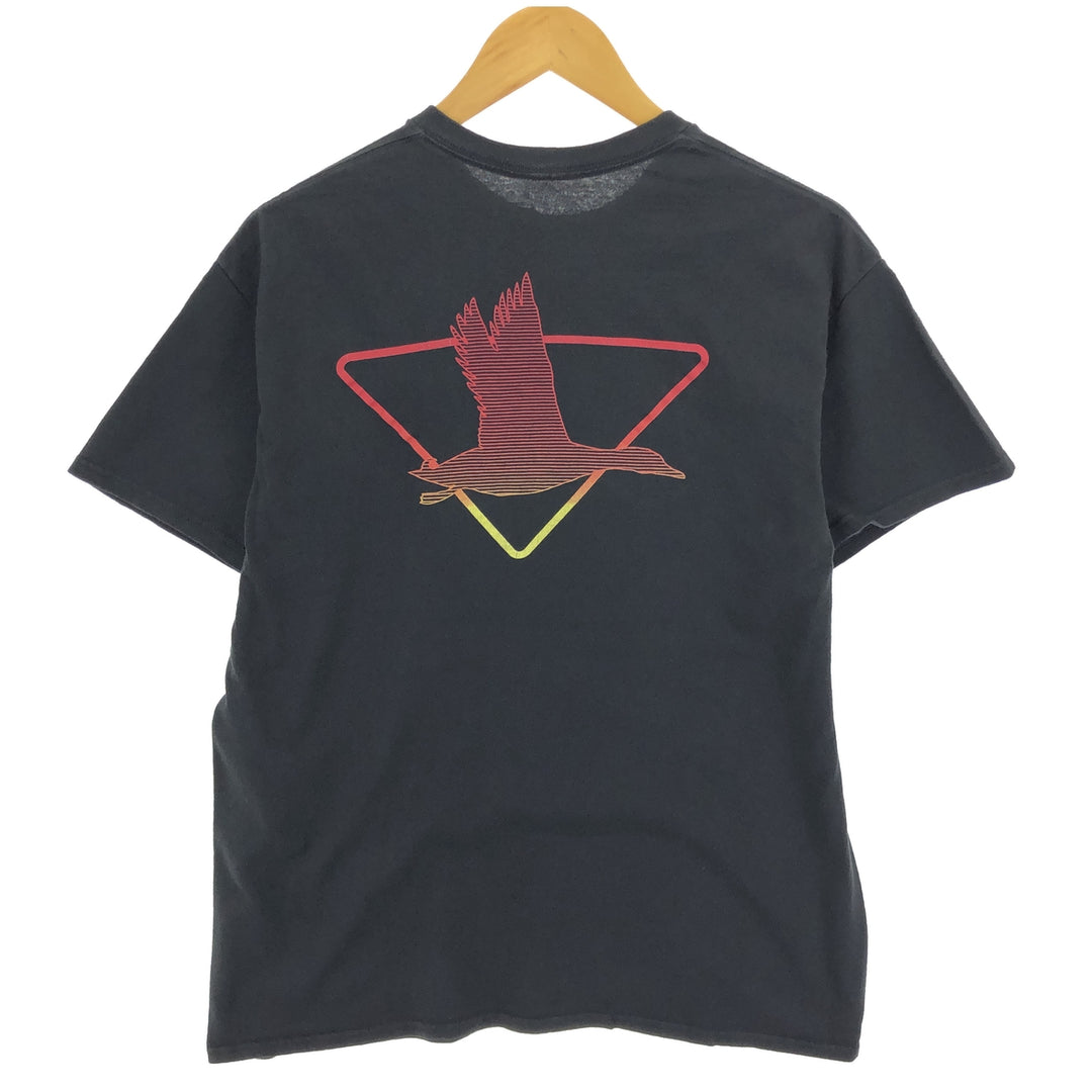 Columbia PFG Back Print Short Sleeve Printed T-Shirt Men's L Size cotton black type Vintage Second Hand