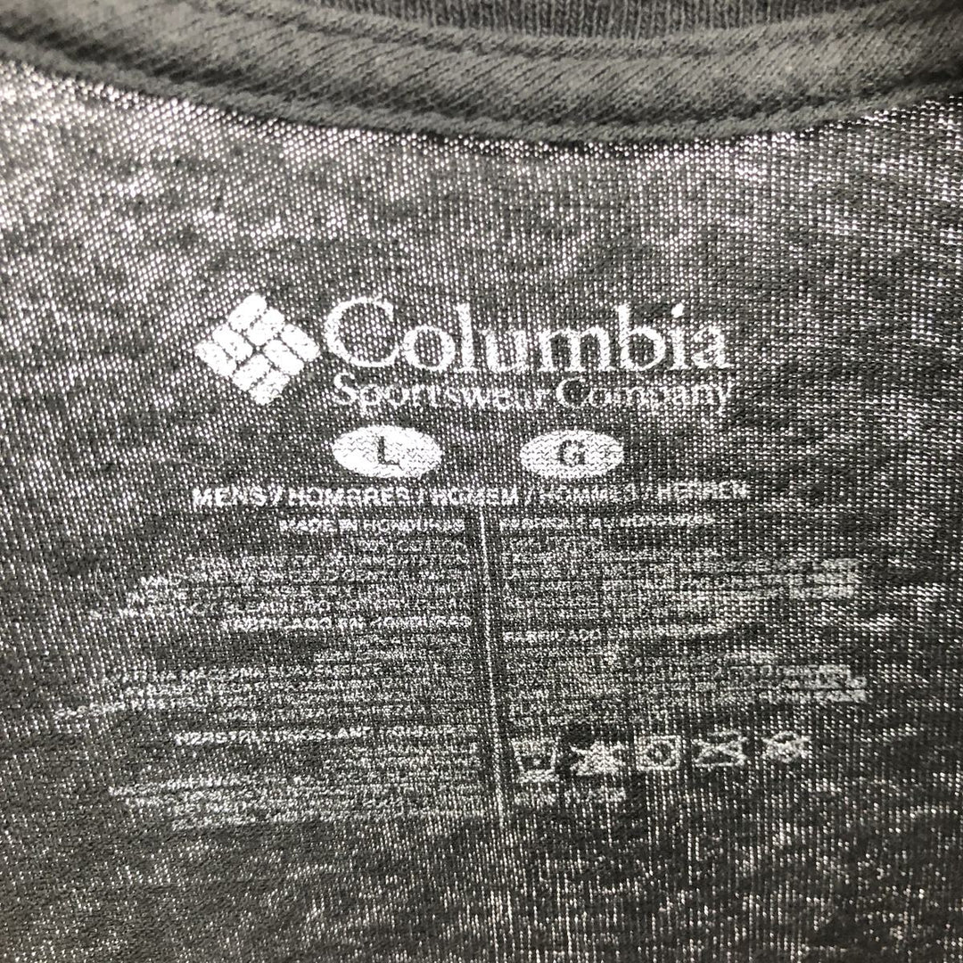 Columbia PFG Back Print Short Sleeve Printed T-Shirt Men's L Size cotton black type Vintage Second Hand