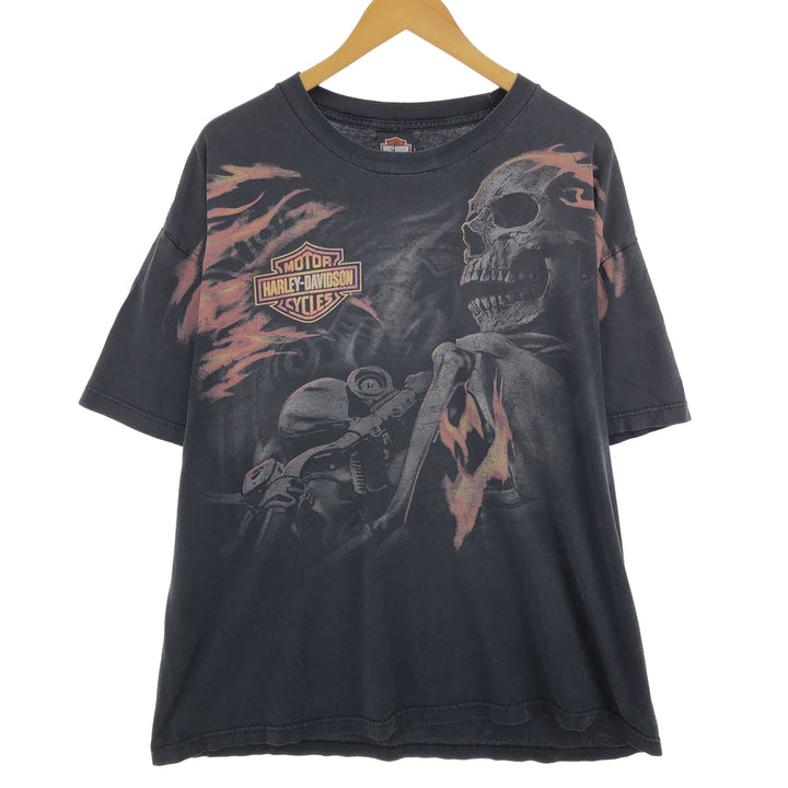 Harley-Davidson Skull Pattern Motorcycle Bike T-shirt Men's XL equivalent /eaa466955