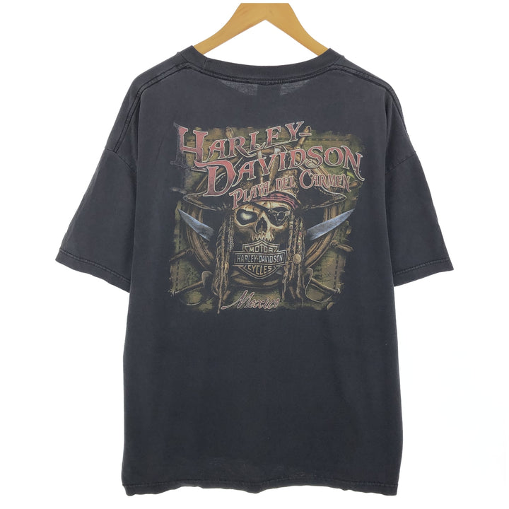 Harley-Davidson Skull Pattern Motorcycle Bike T-shirt Men's XL equivalent /eaa466955