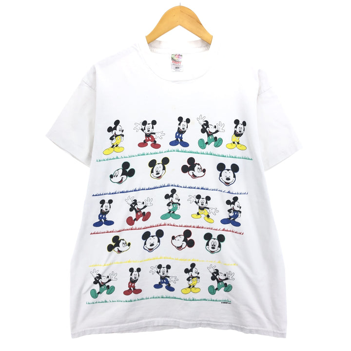 90'S Fruit of the Loom DISNEY Mickey Mouse character print T-shirt made in USA men's XL size vintage /eaa466964