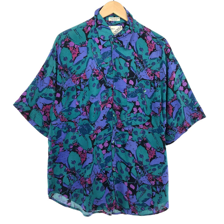 90'S GOOUCH all-over print short-sleeve rayon shirt, men's size L, vintage /eaa466999