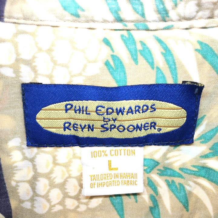 Reyn Spooner PHIL EDWARDS All-over Hawaiian Aloha Shirt Made in Hawaii Men's Size L /eaa467010