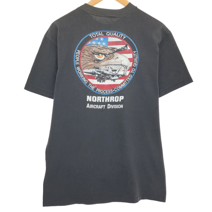 90'S NORTHROP AIRCRAFT DIVISION Eagle Pattern Back Print Advertising T-Shirt Men's M Size Vintage /eaa467011