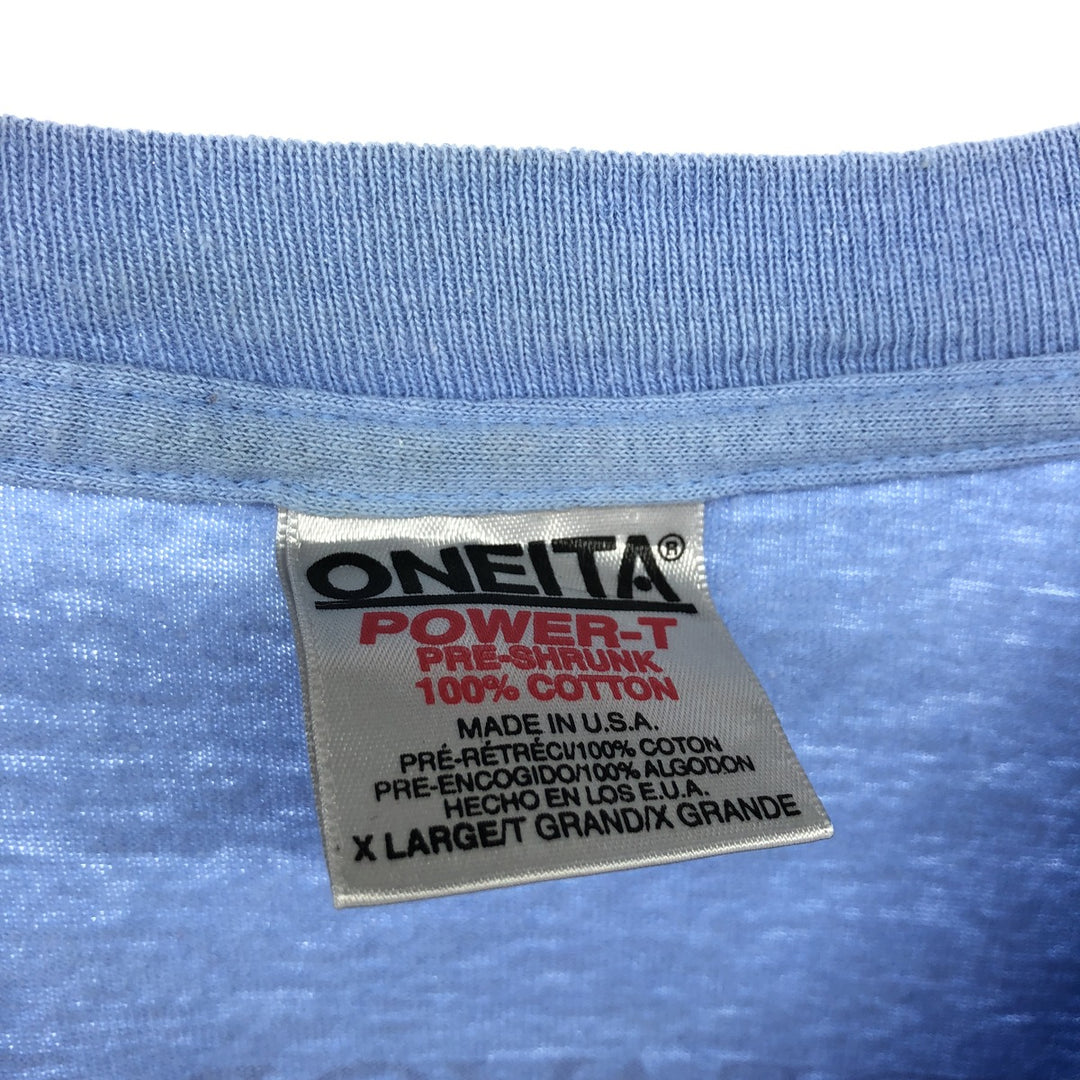 90'S ONEITA Back Print Advertising T-Shirt Made in USA Men's XL Vintage /eaa467024