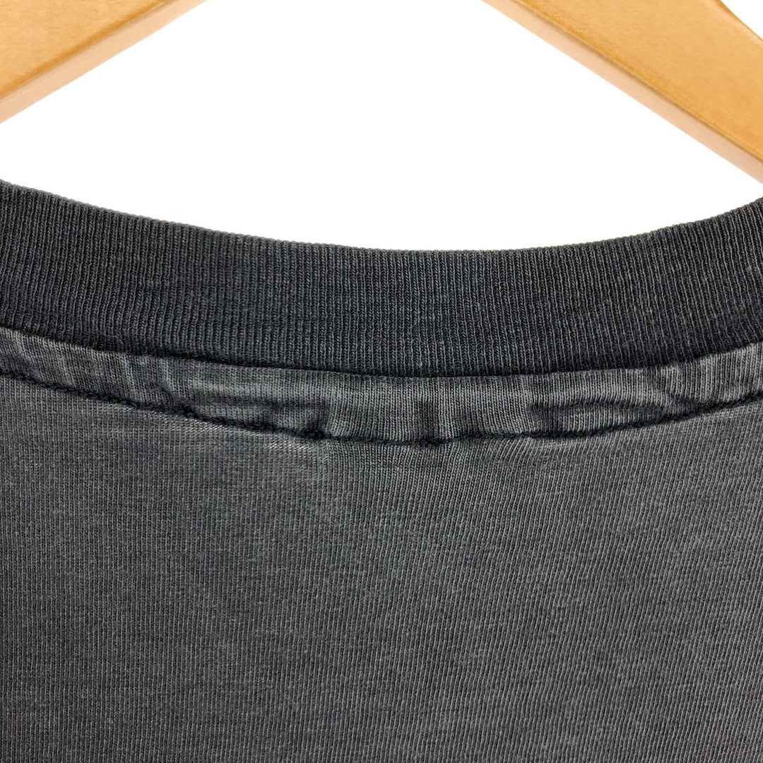 90'S Hanes BEEFY-T Back Print T-Shirt Made in USA Men's L Size Vintage cotton black type Vintage Second Hand