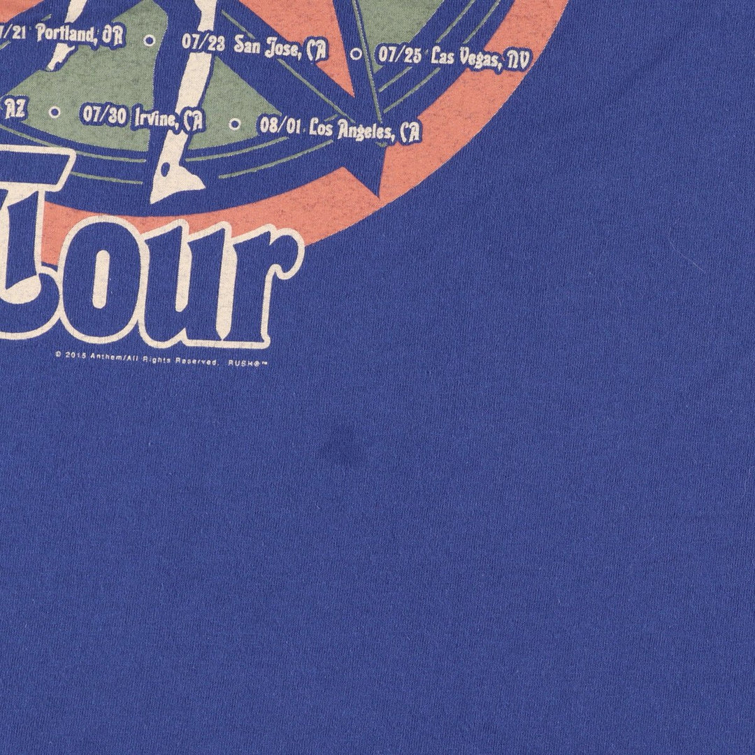 Gildan RUSH Band T-shirt, Men's M size cotton blue type Vintage Second Hand