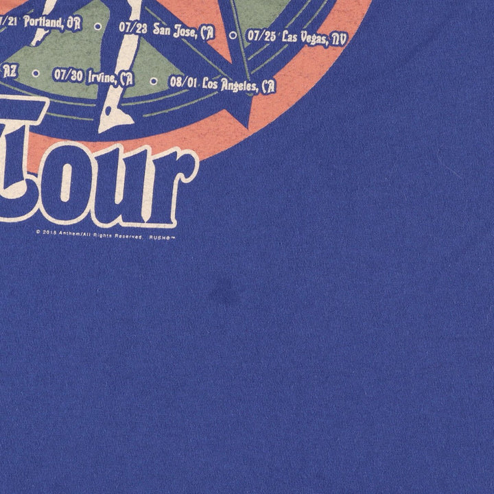 Gildan RUSH Band T-shirt, Men's M size cotton blue type Vintage Second Hand