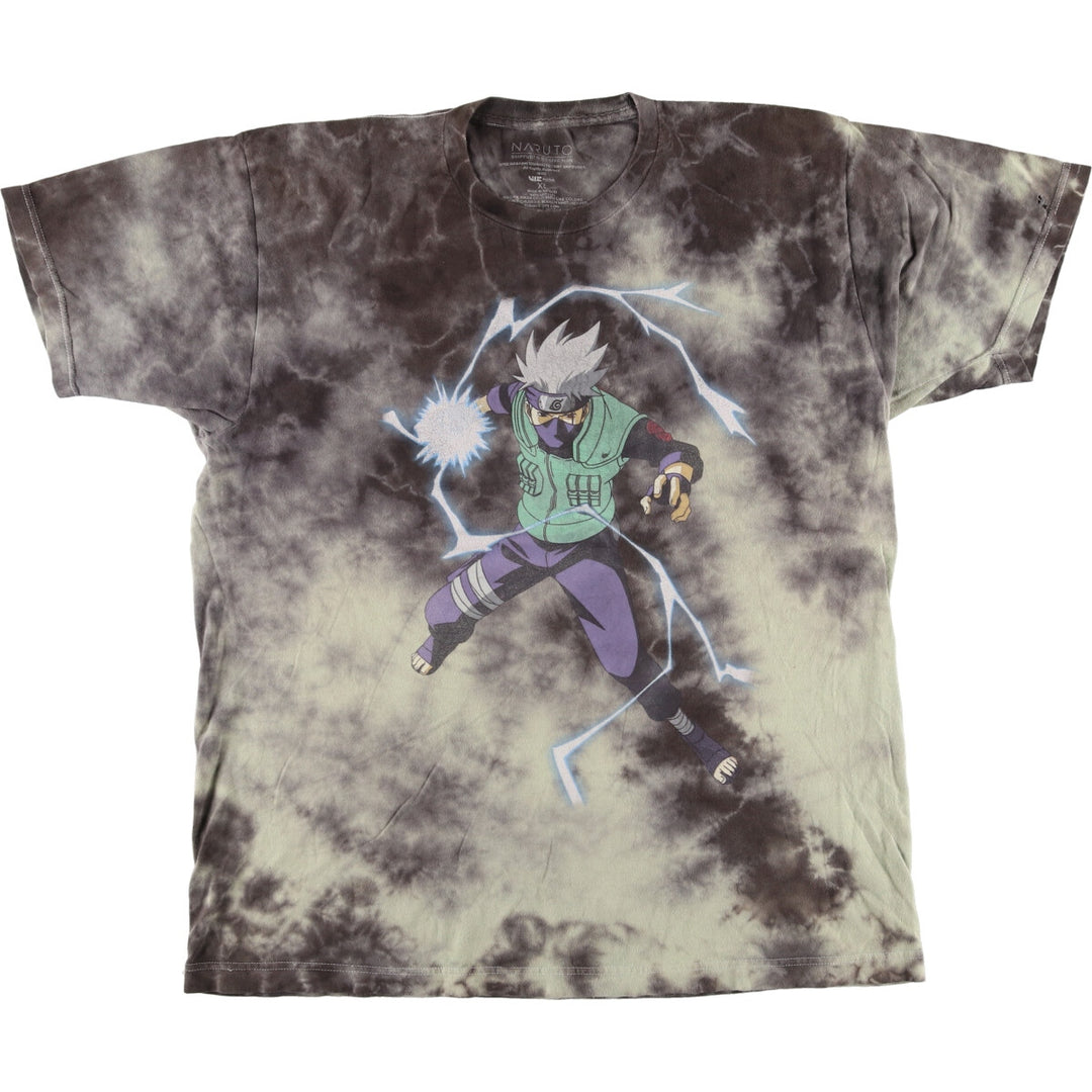 NARUTO Shippuden Hatake Kakashi Tie-dye Pattern Character Print T-shirt Men's XL equivalent /eaa467100